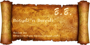 Botyán Bennó névjegykártya